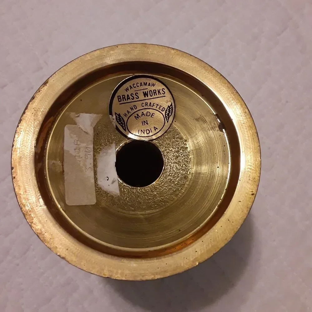 Waccamaw Vintage Brass Candle Holder w/Patina Hand Crafted